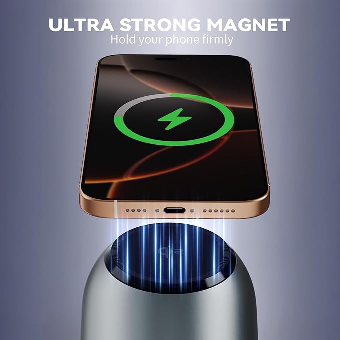 3-in-1 Wireless Charging Station with Bluetooth 5.3 Speaker Qi2 Certified MagSafe &amp Rotating Charger with Ambient Light for iPhone iWatch AirPods Suitable for Home Office and Outdoor 20W Adapt