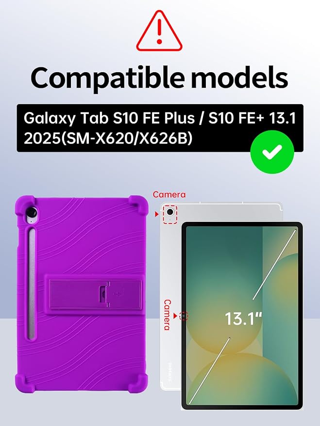 Case for Samsung Galaxy Tab S10 FE Plus/S10 FE+5G 13.1-Inch - Protective Cover with S Pen Holder &amp Multi-Angle Viewing Stand (Purple)
