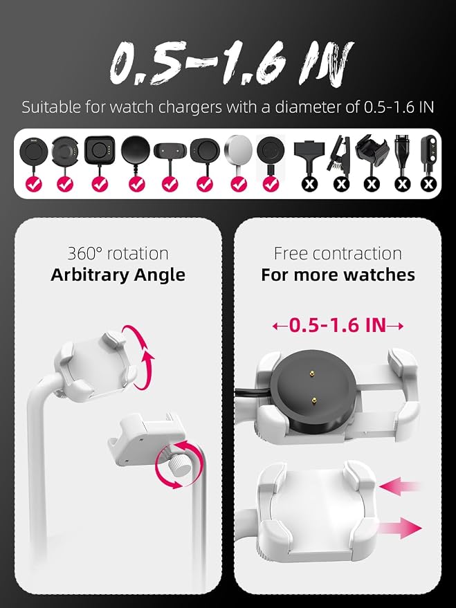 White Universal Watch Bracket+Wireless charging