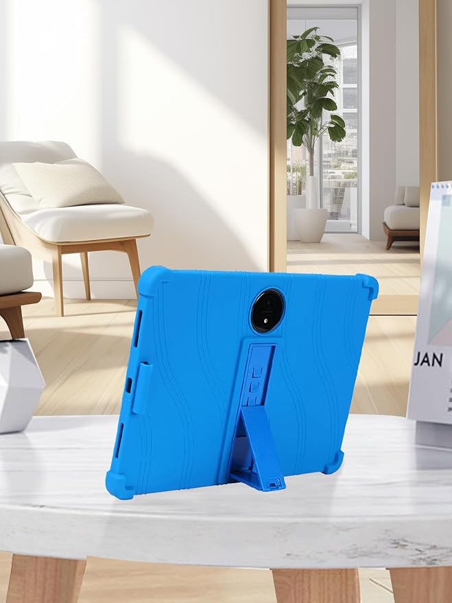 for TCL NXTPAPER 14 14 Inch Tablet CaseBOVUGAC Soft Silicone Adjustable Stand Shockproof for TCL NXTPAPER14 14 Tablet(Blue)