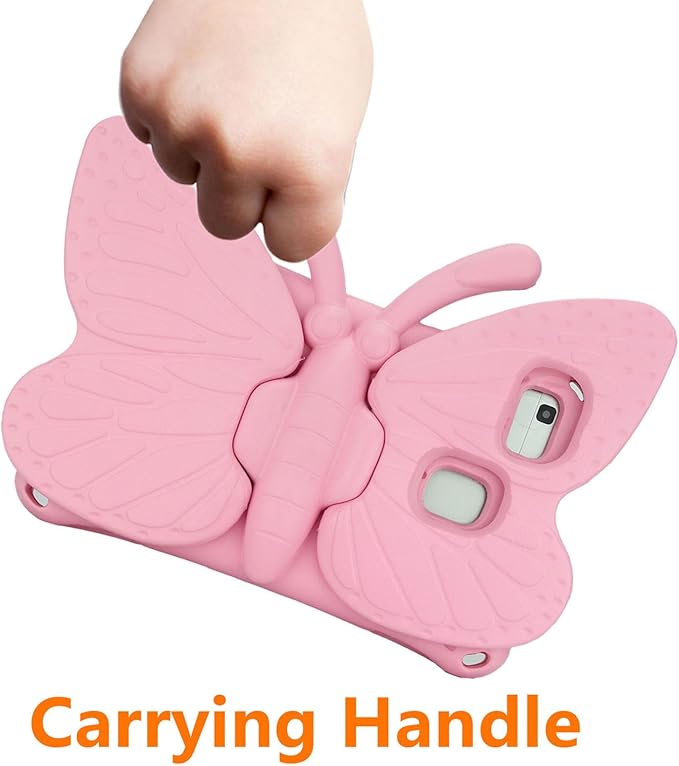 Universal Kids Case for Sunshine T1 Tablet/Sunshine T1 Elite Tablet Case Shockproof Light Weight Protective Stand Cover for Cloud Mobile Sunshine T1 Tablet 8 inch Cute Butterfly - Pink
