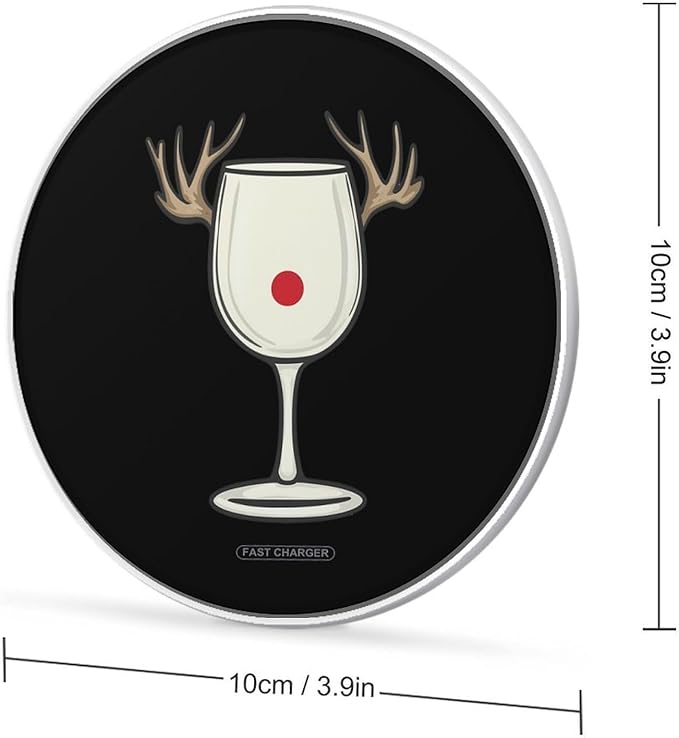 X-mas Winedeerreindeer Wireless Charger Anti-Slip Wireless Charging Pad Slim Charger Mat for Men Women