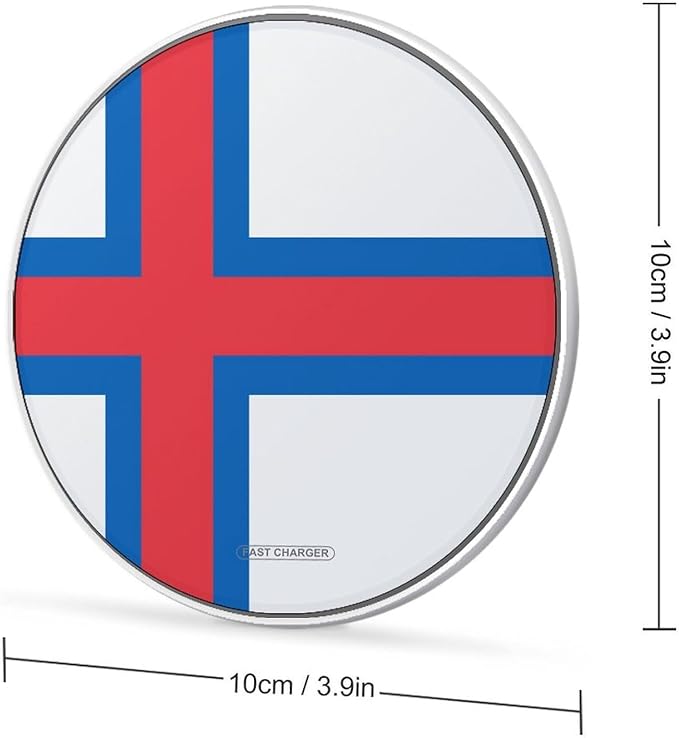Faroe Islands Flag Fast Portable Charger 10W Funny Graphic Phone Charging Pad with USB Cable