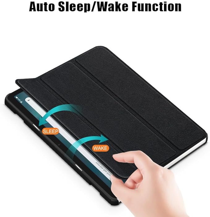 Stand Case for Amazon Kindle Fire Max 11 Tablet (13th Generation 2023 Release) with Auto Wake/Sleep Trifold [Multi-Angle] Slim Lightweight Hard Shell PU Leather Folio Shockproof CoverBlack