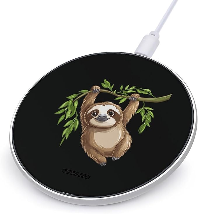 Sloth Wireless Charger Anti-Slip Wireless Charging Pad Slim Charger Mat for Men Women