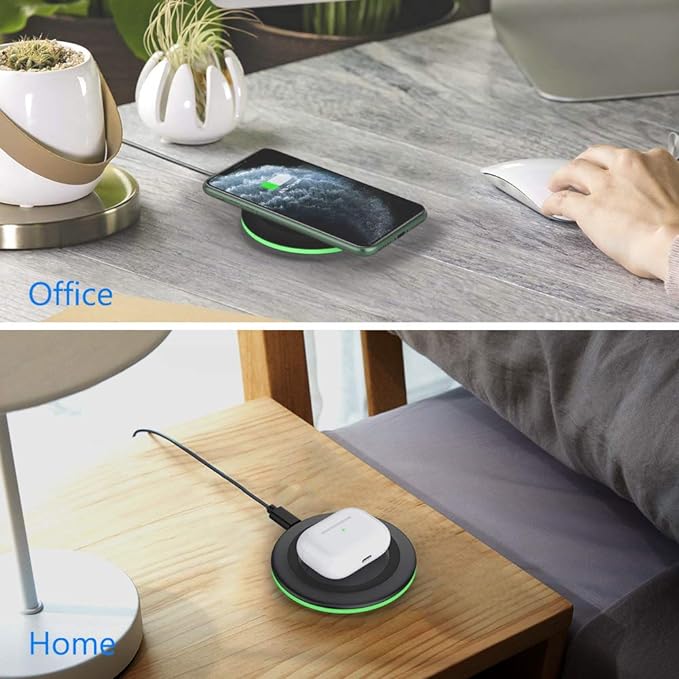 Yootech [2 Pack] Wireless Charger10W Max Wireless Charging Pad Compatible with iPhone 17/17 Pro/17 Pro Max/Air/16/15/14/13/SE 2022/12/11Samsung Galaxy S25/S24for AirPods Pro 3(No AC Adapter)