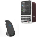 BoxWave Charger Compatible with Clicks Communicator (4.3 in) - Compact Wireless MultiCharge Stand (10W) Wireless Qi Stand Charger Watch Earbuds - Jet Black