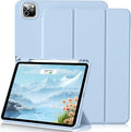 for iPad Pro 12.9 Inch Case 6th/5th/4th Generation (2022/2021/2020) with Pencil Holder Smart Stand Cover with Soft TPU Back for iPad Air 13 inch Case Auto Sleep/Wake Blue