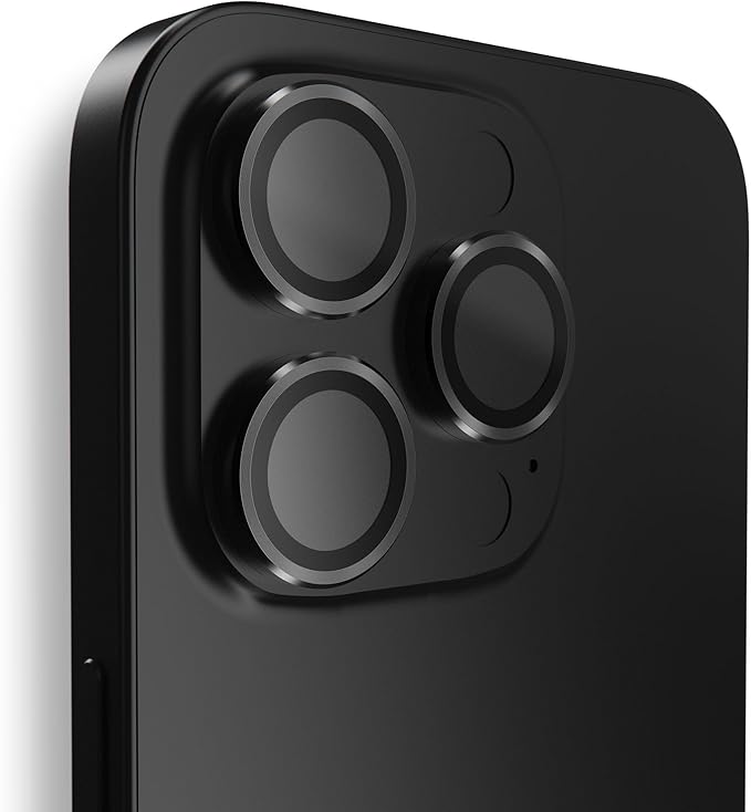 BodyGuardz Apex Compatible with iPhone 16 Pro and iPhone 16 Pro Max Camera Lens Protector 9H Hardness Tempered Glass Scratch Resistant Easy Installation Case Friendly (Black)