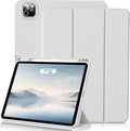 Case for iPad Pro 12.9 Inch Case 6th/5th/4th/3rd Generation with Pencil Holder Smart Stand Cover with Soft TPU Back for iPad 12.9 Pro Case (2022/2021/2020) Auto Sleep/Wake Gray