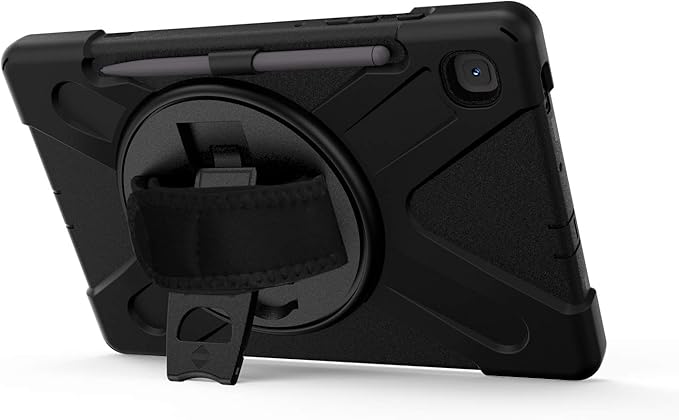 KIQ Shield Series Galaxy S6 Lite Case Heavy Duty Tablet Shockproof Rugged Tab S6 Lite Cover W/Stand Shoulder Strap for Samsung Galaxy Tab S6 Lite 10.4 Inch 2022/2020 P610/P613/P615/P619 - Black