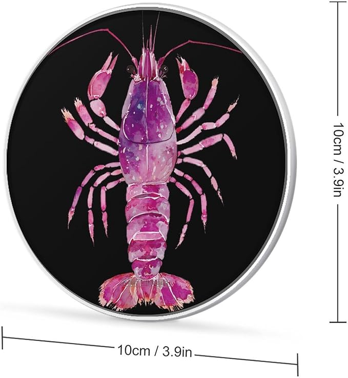 Shrimp Lobster Crayfish Sea Creature Phone Charger Magnetic Charging Pad Anti-Slip with USB Cable