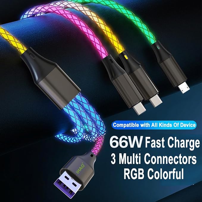 Colorful RGB Current Flowing Multi Connector 3IN1