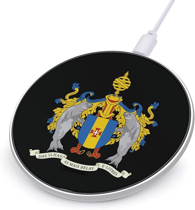 Coat of Arms of Madeira Fast Portable Charger 10W Funny Graphic Phone Charging Pad with USB Cable
