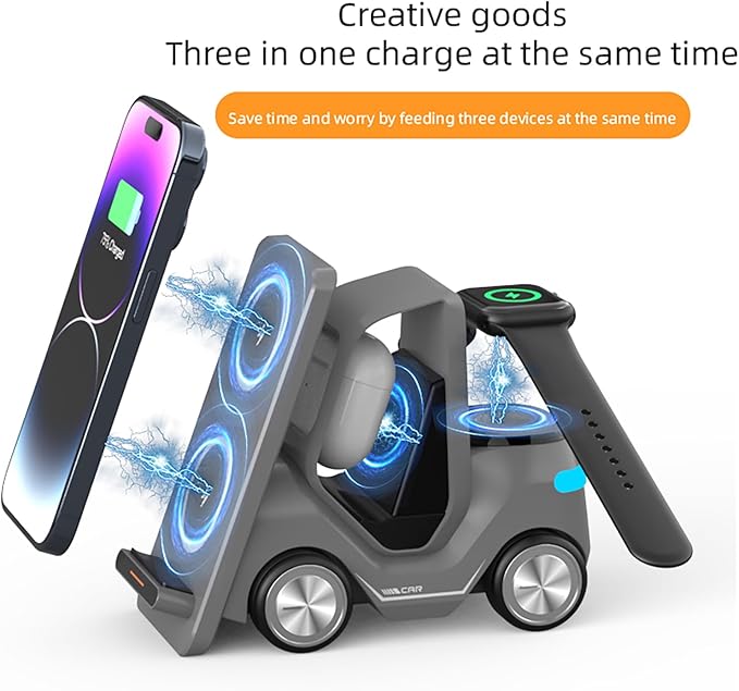 5 in 1 Wireless Charging Station for iPhone ChargerWireless Charger for iPhone16/15/14/13/12 Series&amp AirPods pro/3/2&amp iWatchfor Samsung Charging Station (Grey)
