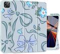 Mektron for iPad Pro M2 11-inch 4th/ 3rd/ 2nd/ 1st Gen Case 2022 2021 2020 2018 with Pencil Holder Tablet Cover with Soft TPU Back Cover for 11 inch iPad Pro Flowers-Bows-Blue