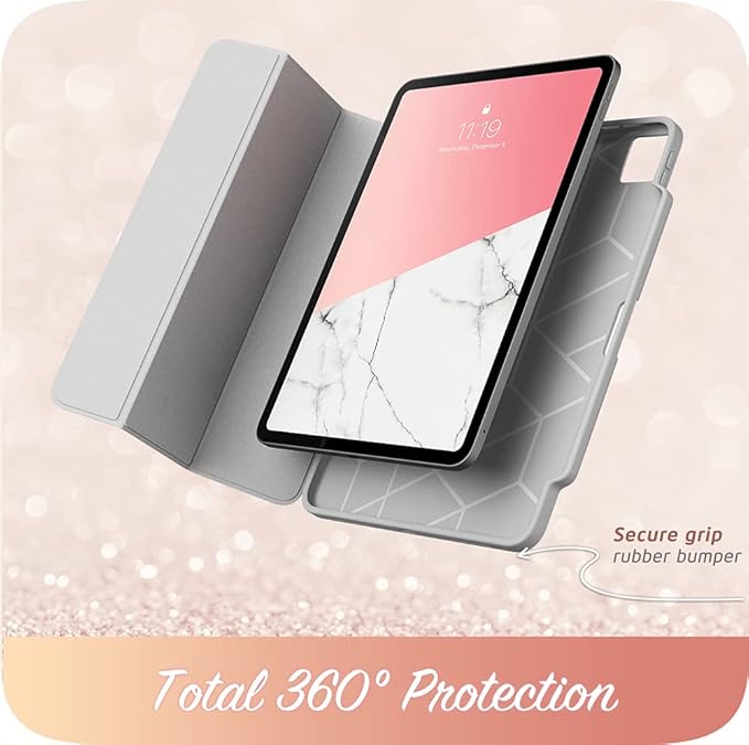 i-Blason Cosmo Case for New iPad Pro 11 Inch (2022/2021/2020 Release) Full-Body Trifold Stand Protective Case Smart Cover with Auto Sleep/Wake &amp Pencil Holder (Marble)
