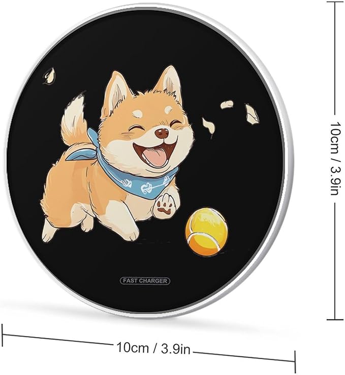 Shiba Inu Puppy Dog Playing Phone Charger Magnetic Charging Pad Anti-Slip with USB Cable