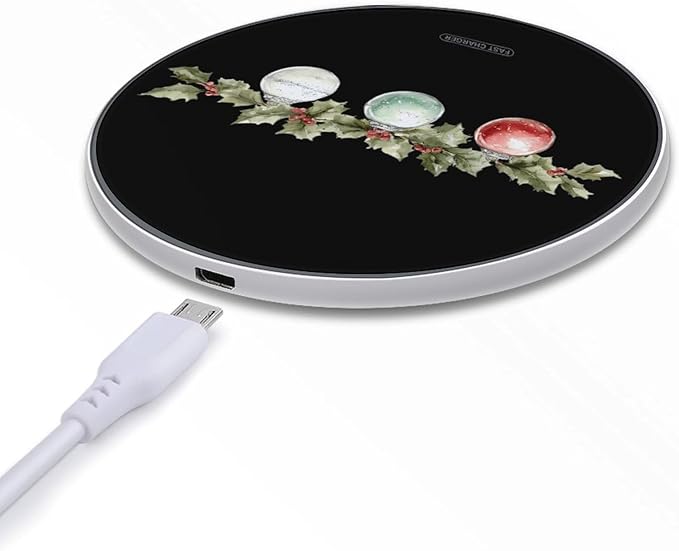 Christmas Ornament Garland Fast Portable Charger 10W Funny Graphic Phone Charging Pad with USB Cable
