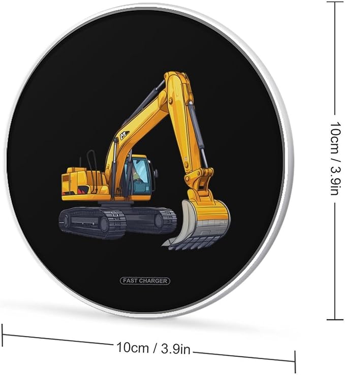 Excavator Truck Wireless Charger Anti-Slip Wireless Charging Pad Slim Charger Mat for Men Women