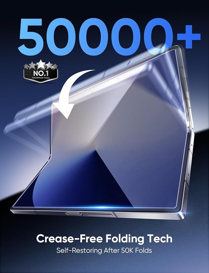 MAGIC JOHN for Samsung Galaxy Z Fold 6 Screen Protector [Not Glass] 2 Pack Inner Flexible PET Film &amp Front Film with Auto Align Mounting Frame Kit Full Coverage No Creases Bubble-Free HD Clea