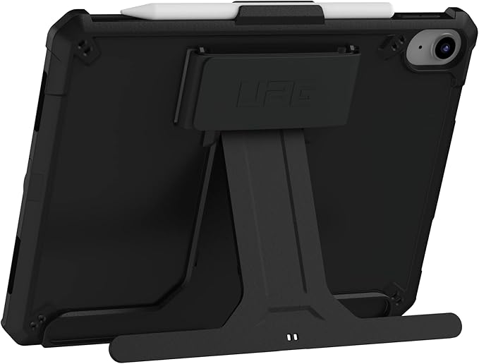 URBAN ARMOR GEAR UAG Designed for iPad 11 A16 11th Gen 2025 10.9 10th Gen 2022 Case A3354 A3355 A2696 - Rugged Slim Protective Folio Cover w/Hand Strap Kickstand &amp Pencil Holder Scout Black