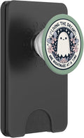 Spooky Ghost Dark Humor Living The Dream Bookish Reading PopSockets PopWallet for MagSafe