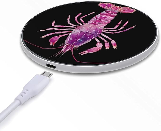 Shrimp Lobster Crayfish Sea Creature Phone Charger Magnetic Charging Pad Anti-Slip with USB Cable
