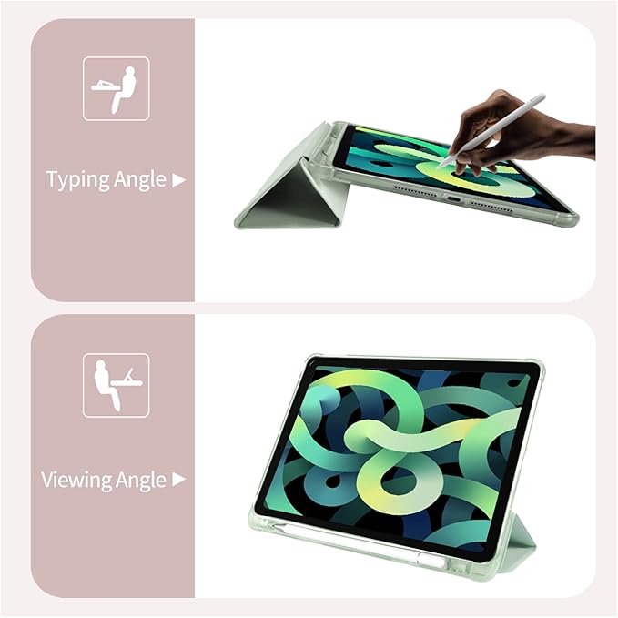 Cute Kawaii Capybara Crocodile for iPad Air 3 Case with Pencil Holder Auto Sleep/Wake Green Leather Soft TPU Back Cover for iPad Pro 10.5 Inch 2017