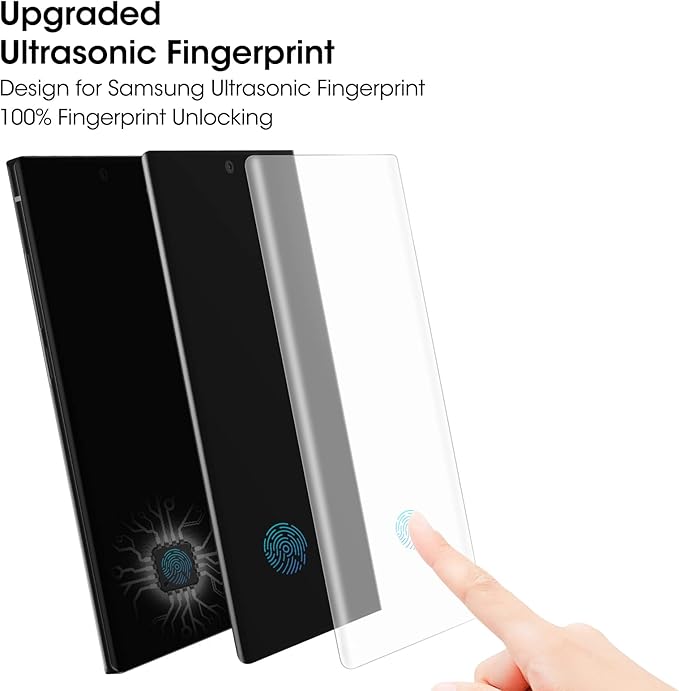 3 Pack Galaxy S23 Ultra Screen Protector Tempered Glass 3D Curved Edge 100% Fingerprint Unlocking Scratch &amp Impact Protection HD Clear &amp Smooth Touch for Samsung S23 Ultra