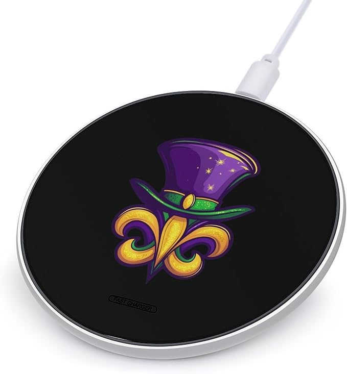 Mardi and Gras Wireless Charger Anti-Slip Wireless Charging Pad Slim Charger Mat for Men Women
