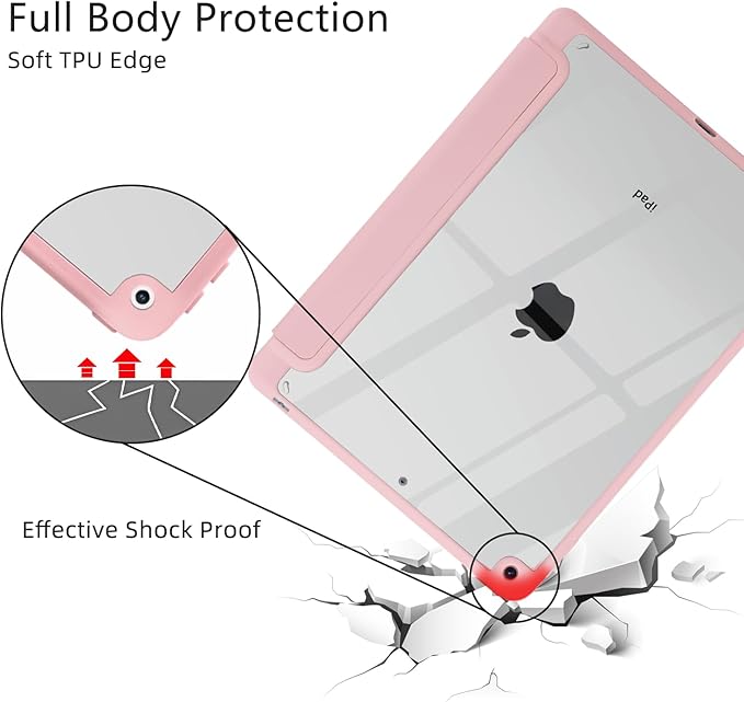 Yummy Ice Cream Case for iPad Air 13 (M3) 2025/ (M2) 2024 Clear Acrylic Hard Back Hybrid Casewith Pencil Holder Trifold Stand Tablet Cover for Girls Women
