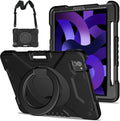 SCSVPN Case for iPad Air 5th/4th Generation 10.9'' iPad Pro 11 Inch Case Kids 4th/3rd/2nd/1st Gen 2022 2021 2020 2018 w/Pencil Holder-Stand-Handle-Shoulder Strap Shockproof Protective Cover Black
