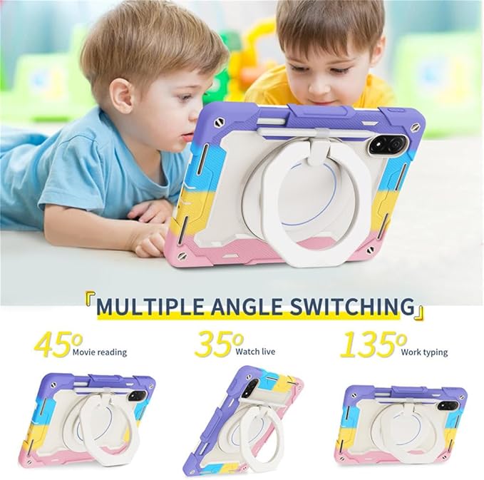 Compatible with Honor Pad X9 Tablet Case 11.5 3in1 Armor Heavy Shockproof Protective Rotundity Bracket with Shoulder Strap[Without Screen Protector&ampPen] - F