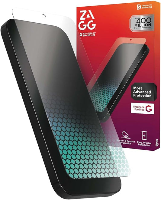 ZAGG Fusion XTR4 Samsung Galaxy S25+ Screen Protector - Flexible Hybrid Protection with Graphene Eyesafe Blue Light Filter Anti-Reflective Scratch Resistant InvisibleShield Easy Installation