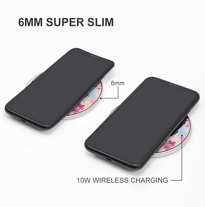 Panda Cherryflowers Wireless Charger Anti-Slip Wireless Charging Pad Slim Charger Mat for Men Women