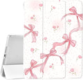 JOYLAND Cute Pink Bow Case for iPad 10th Generation 10.9 inch/iPad (A16) 11th Generation 11 Inch 2025 with Pencil HolderTrifold Stand Protective Cover with Soft TPU BackWhite