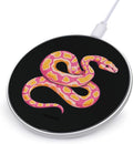 Python Snake Pinkcolor Fast Portable Charger 10W Funny Graphic Phone Charging Pad with USB Cable