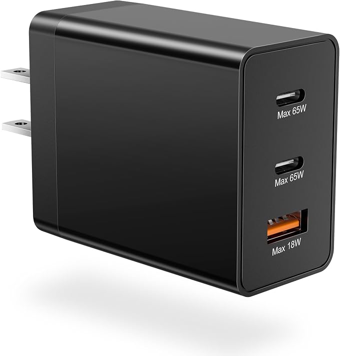 Dual C Ports+ USB A Port-Black