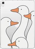 for 12.9 iPad Pro 6th/5th/4th/3rd Gen (2022/2021/2020/2018)Kawaii Duck Crystal Clear CaseSlim Lightweight Anti-Scratch Soft TPU Bumper Hard Acrylic Back Cover for Women