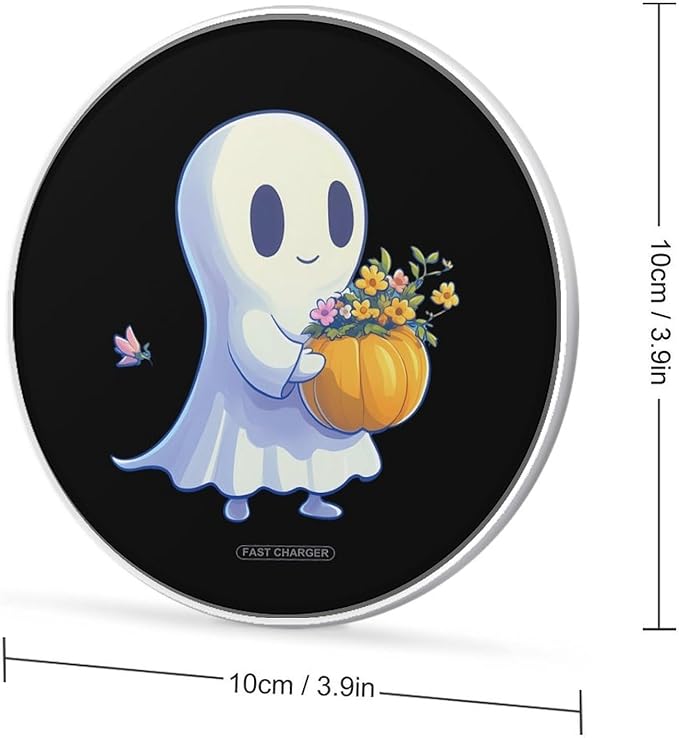 Halloween Ghost Wireless Charger Anti-Slip Wireless Charging Pad Slim Charger Mat for Men Women