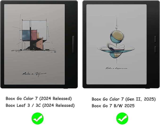 Magnetic Leather Case for 7'' Onyx Boox Go 7 / Boox Tablet Go Color 7 (Gen II/Gen I 2025/2024) /Boox Page Ultra-Thin Lightweight Cover with Auto Sleep/Wake &amp Magnetic Closure (Misty Forest)