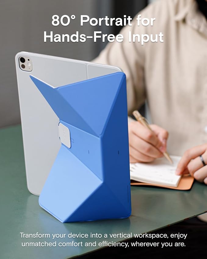 MOFT Dynamic Folio Tablet Stand for Desk Compatible with iPad Pro 11- inch (M5 2025 / M4 2024) Slim Magnetic Tablet Holder Case with 20+ Viewing Angles Beach White x Terracotta