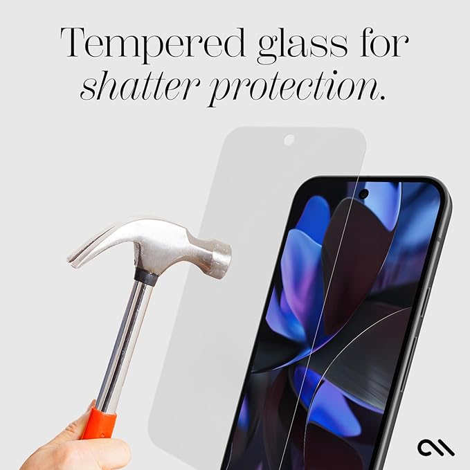 Case-Mate Google Pixel 9/9 Pro Ultra Screen Protector - 6.3 Inch - Anti-Scratch Tempered Glass w/5x Shatter Protection - Durable 9H Glass w/Installation Frame High Clarity Case Friendly Easy Apply