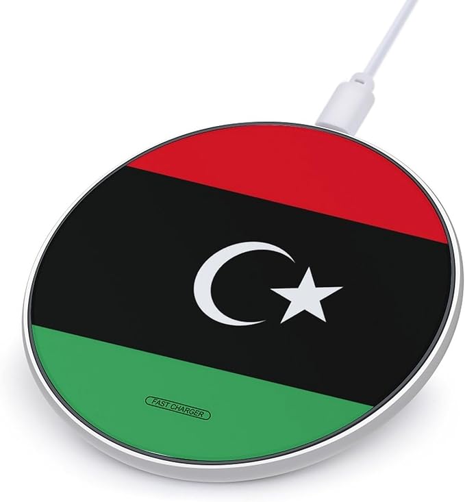 Flag of Libya Fast Portable Charger 10W Funny Graphic Phone Charging Pad with USB Cable