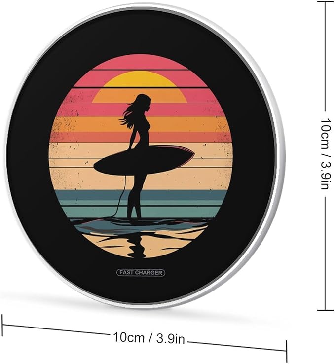 Surfer Women California-Surfing Surf Wireless Charger Anti-Slip Wireless Charging Pad Slim Charger Mat for Men Women