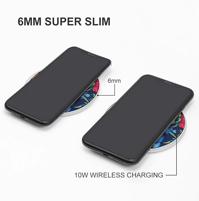 Hand Drawn Strawberry Blueberry Phone Charger Magnetic Charging Pad Anti-Slip with USB Cable