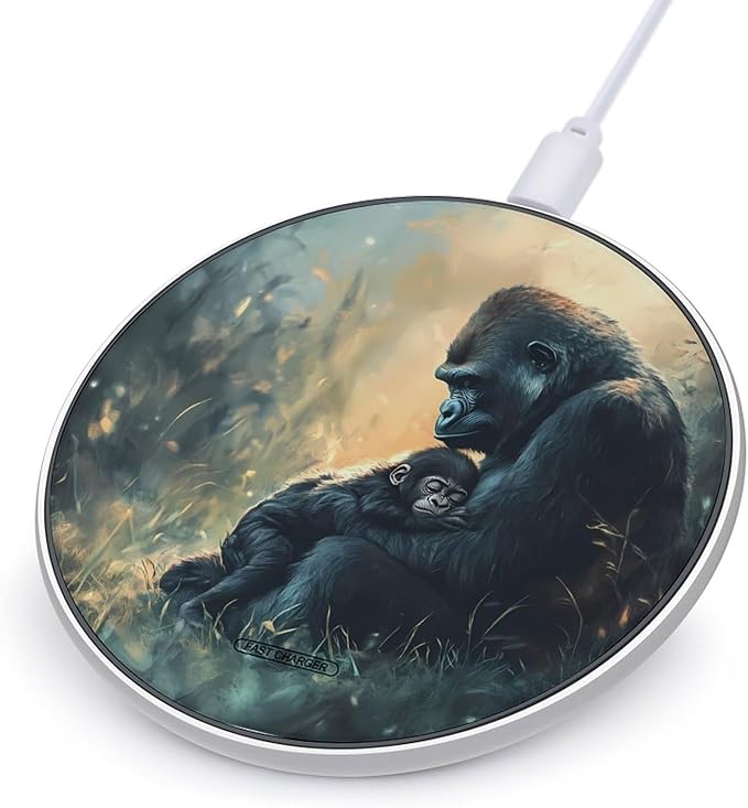 Orangutan Wildlife Animal Wireless Charger Anti-Slip Wireless Charging Pad Slim Charger Mat for Men Women