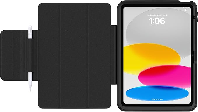 OtterBox ACHIEVER SERIES FOLIO ST for iPad (A16) &amp iPad 10th Gen - BLACK Rugged Durable Multi-Layer Protection (Ships in Polybag Ideal for Business Customers)