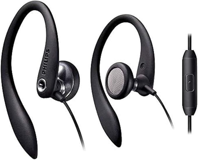 PHILIPS Over The Ear Sport Earbuds with Mic Earphones for Sports Running and Gym